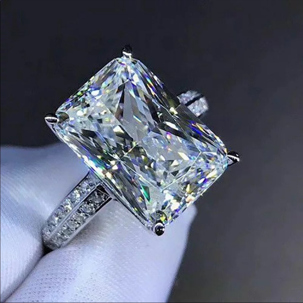 NEW 925 STERLING SILVER DIAMOND ENGAGEMENT RING - Picture 2 of 4